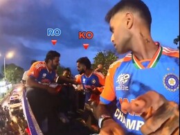Watch: Virat Kohli Convinces Rohit Sharma For Iconic Picture During Team India's T20 World Cup Victory Parade Watch: Virat Kohli Convinces Rohit Sharma For Iconic Picture During Team India's T20 World Cup Victory Parade