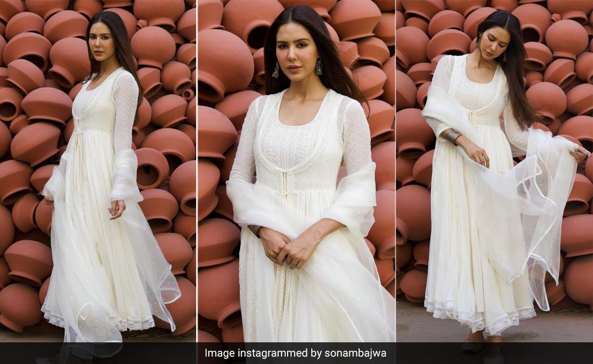 Sonam Bajwa's Elegant White <i>Anarkali</i> Hints At An Endlessly Chic Summer