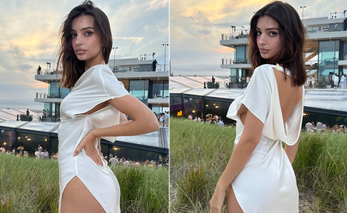 Emily Ratajkowski's White Party Dress Didn't Need Colour To Raise Temperatures