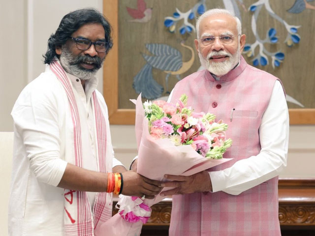 Out On Bail, Jharkhand Chief Minister Hemant Soren Meets PM Modi