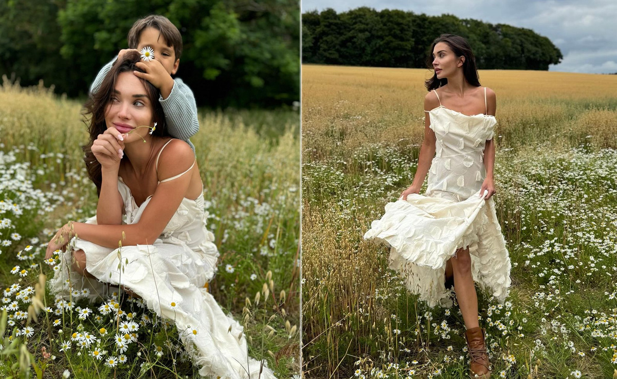 Amy Jackson And Son Andreas Making The "Meanest Daisy Chains" Is A Weekend Well Spent