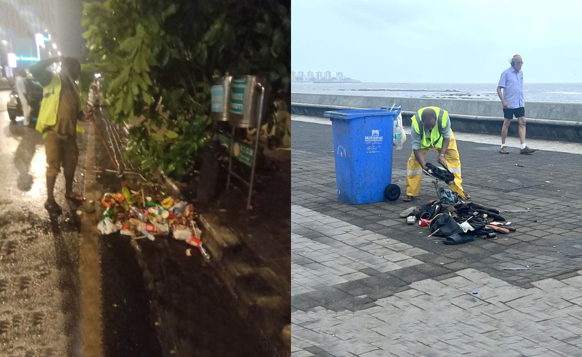 Celebrations Over, Cleaning Litter At Marine Drive Takes Entire Night