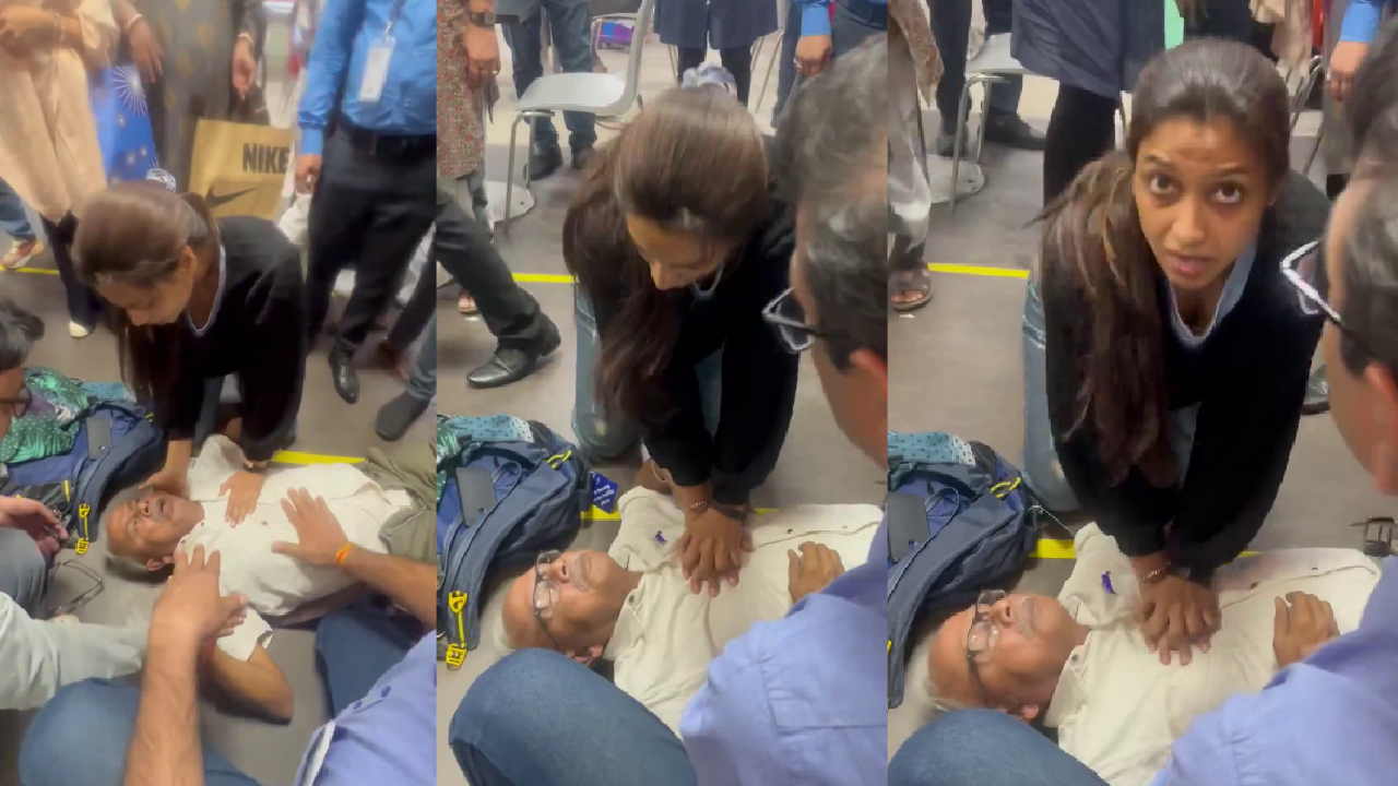 एयरपोर्ट पर बुजुर्ग को आया हार्ट अटैक, CPR देकर डॉ. प्रिया ने बचाई जान