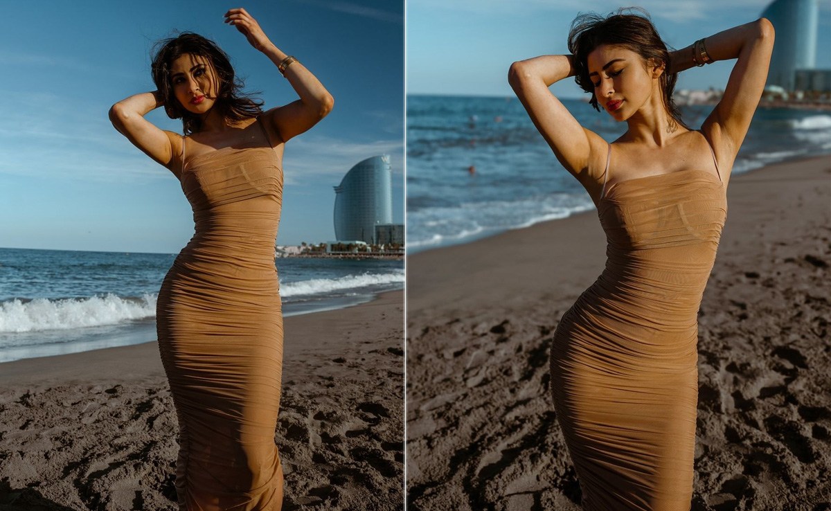 Mouni Roy's "Wonderful Day In Barca" Was Partly Because Of Her Chic Beige Bodycon Dress