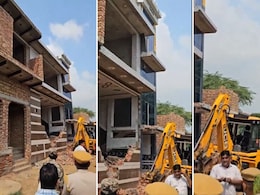 मेवात में पुलिस का ऑपरेशन एंटी वायरस, सीकरी के इनामी साइबर ठग दाऊद खान के आलीशान मकान पर चला बुलडोजर