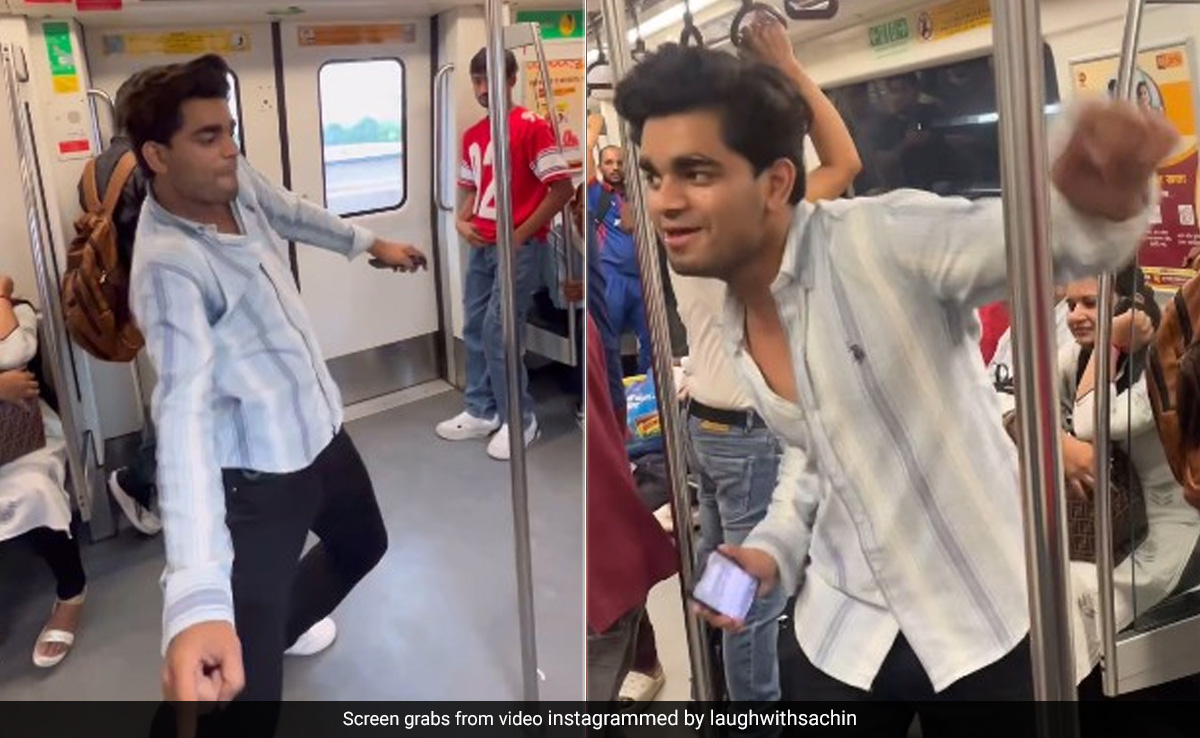 Watch: Man Dances To <i>'Naacho Naacho'</i> Inside Delhi Metro, Internet Loves His Confidence