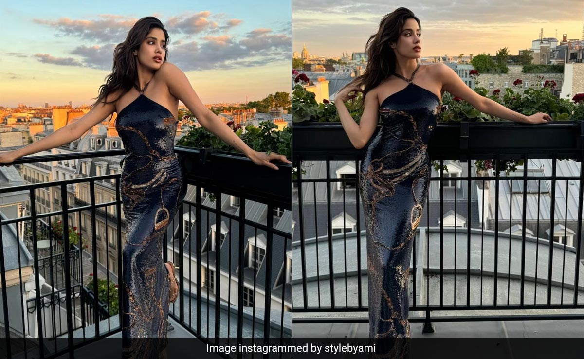 Janhvi Kapoor In This Slinky Black Ralph Lauren Gown In Paris Was "Louvre At First Sight"