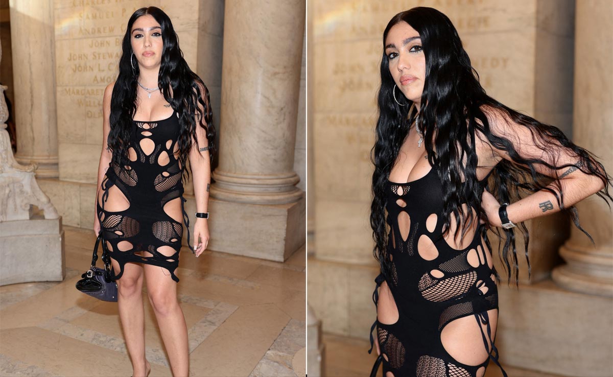 Lourdes Leon's Black Mini Dress With Mesh Cutouts Hit High On The Maximal Fashion Meter