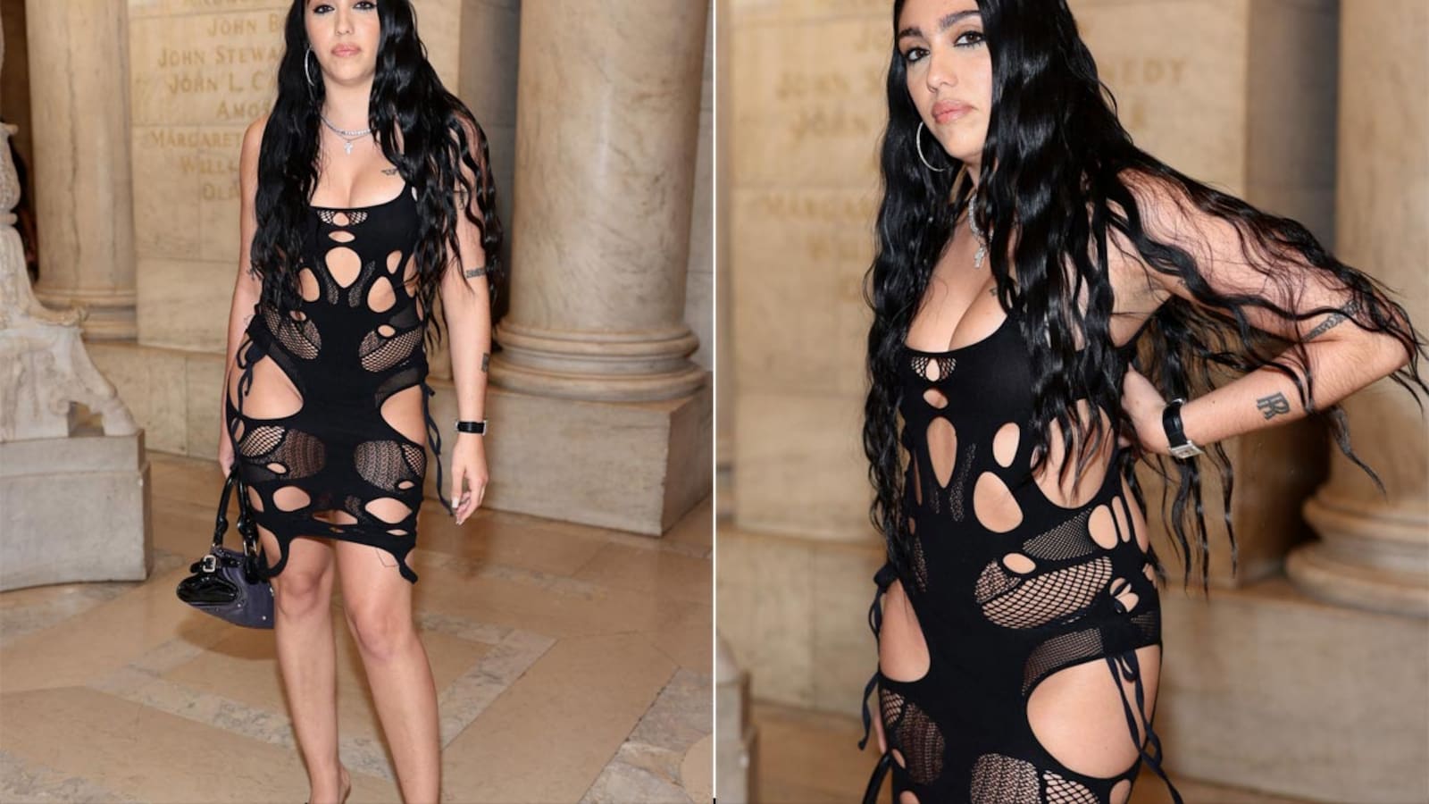 lourdes leon sheer dress Lourdes Leon Wore a Sheer Striped Dress At 'Vogue' Event in Madrid Hollywood Life