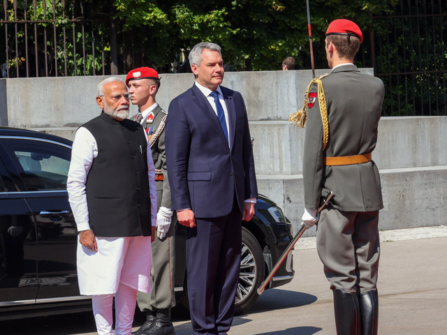 PM Modi Accorded Guard Of Honour In Austria