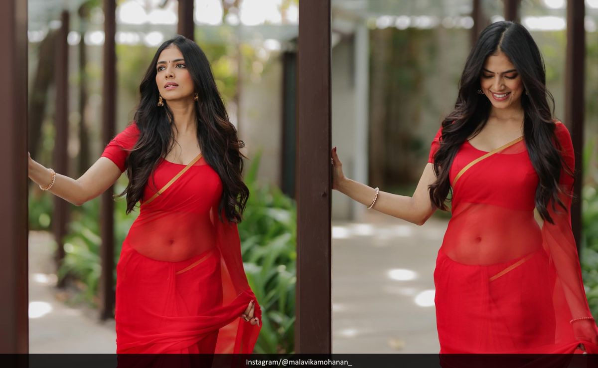 Malavika Mohanan Kickstarted <i>Thangalaan</i> Promotions In A Red Chiffon <i>Saree</i> And Her "Amma's Jewellery"