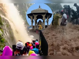 रायगडावर ढगफुटी, महादरवाज्यातून धबधबा; अडकलेल्या पर्यटकांची सुटका, पावसाची भीषणता दाखवणारा Video