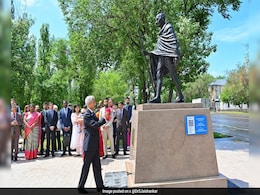 In Kazakhstan, For SCO Summit, S Jaishankar Pays Tribute To Mahatma Gandhi In Kazakhstan, For SCO Summit, S Jaishankar Pays Tribute To Mahatma Gandhi