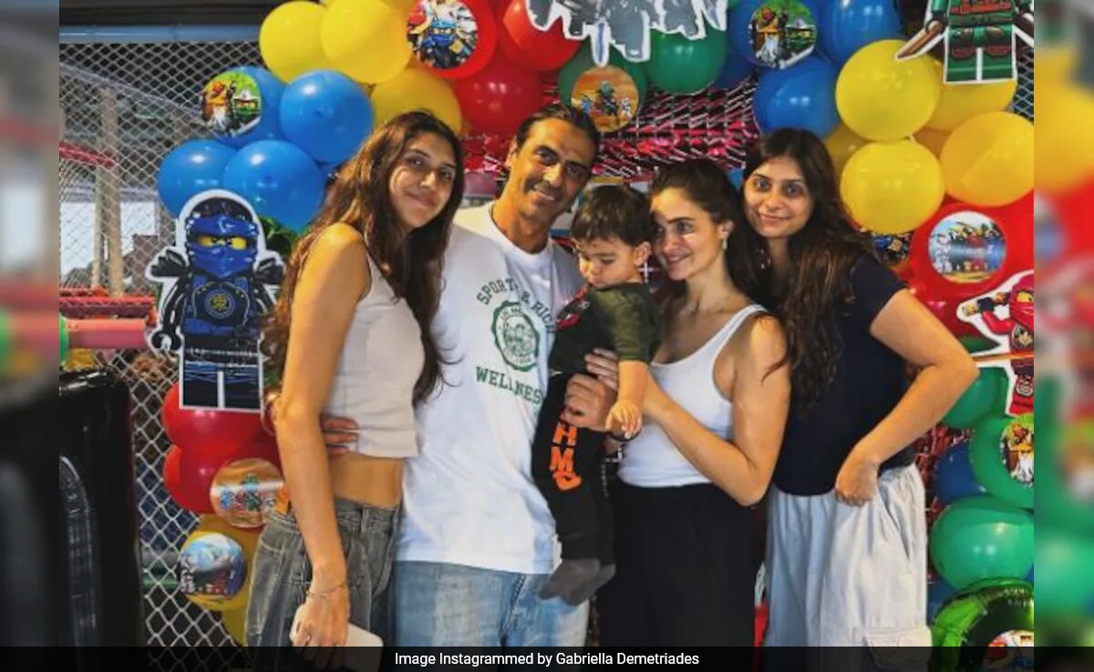 Arjun Rampal's Famjam Moment At Sons Arik And Ariv's Birthday Party With Daughters Mahikaa And  Myra
