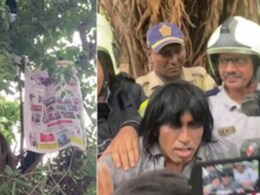 पशु कल्याण बोर्ड के खिलाफ मंकी स्टाइल प्रोटेस्ट, पेड़ पर चढ़ गए फिल्म मेकर