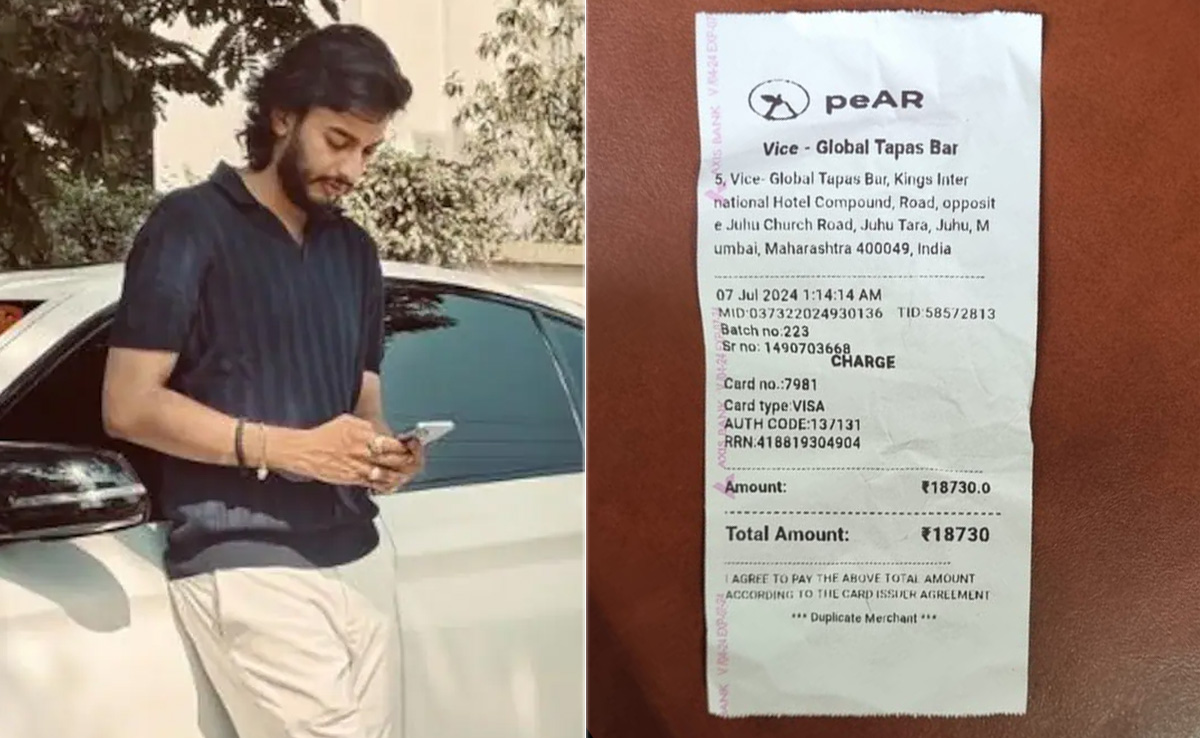 Hours Before BMW Crash, Sena Leader's Son Was Drinking At A Bar, Bill Emerges