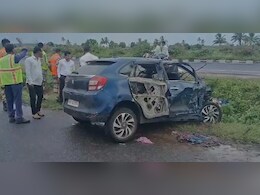 कारचा टायर फुटून भीषण अपघात, 5 जण जागीच ठार 1 जण बचावला