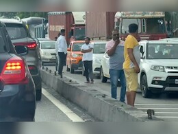 मुंबई-पुणे एक्स्प्रेस वेवर वाहनांच्या लांबच-लांब रांगा, खंडाळ्याजवळ ट्रॅफिक जॅम