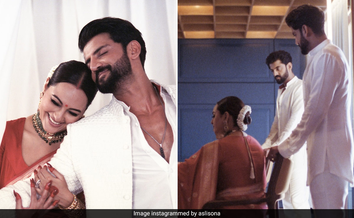 A Look At Sonakshi Sinha And Zaheer Iqbal "Being Filmy" On Their Bustling Wedding Day