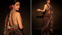 Keerthy Suresh's Dark Floral <i>Saree</i> Looks Fresh For All Seasons