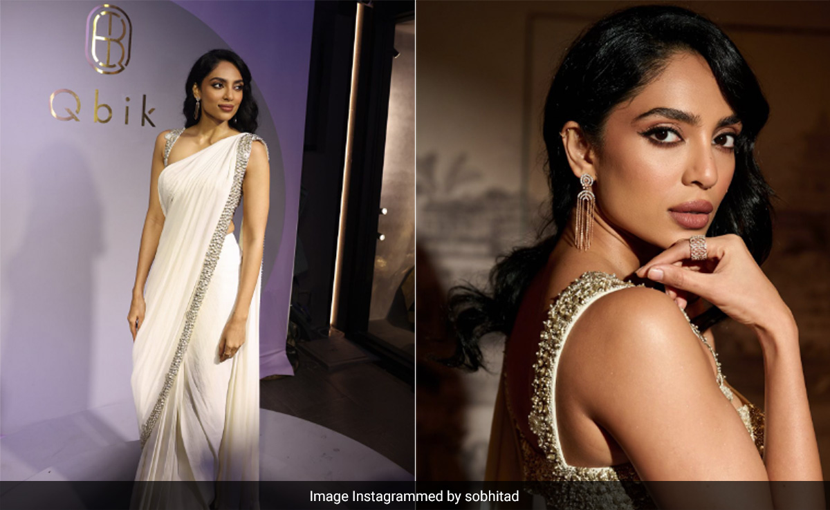 Sobhita Dulipala's Weekend In Hyderabad Came In An Ornate White <i>Saree</i> With A Bedazzling Blouse
