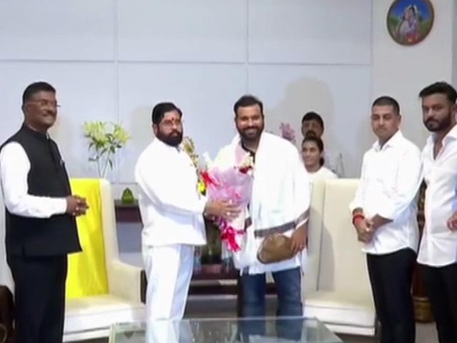 Maharashtra CM Eknath Shinde Felicitates T20 World Cup Champions Rohit Sharma, Suryakumar Yadav, Shivam Dube, Yashasvi Jaiswal