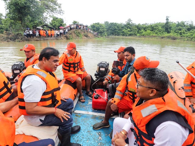 Himanta Sarma Visits Flooded Areas In Assam's Dibrugarh