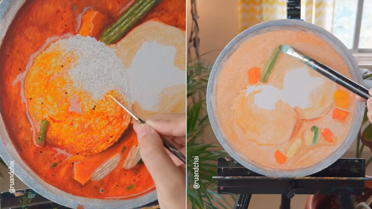 Viral Now: Artist's "Mesmerising" Painting Of Idli-Sambar Wins Hearts Online