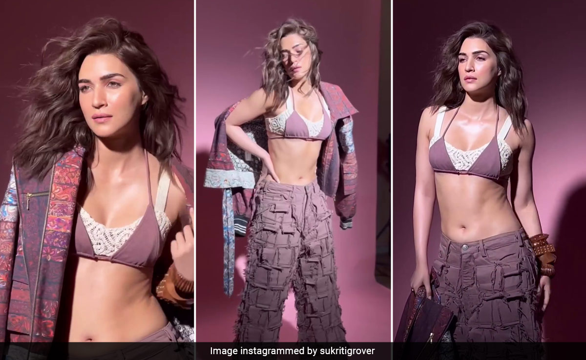 Kriti Sanon Layered Bralettes, Frayed Cargo Trousers And A Bomber Jacket To Boho Chic Heights