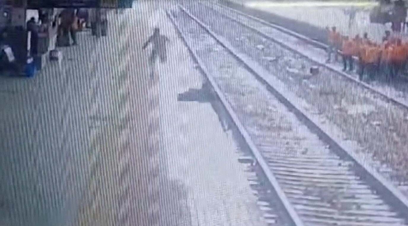 Video: Woman Hit By Train While Crossing Railway Tracks, Saved By Alert Cop