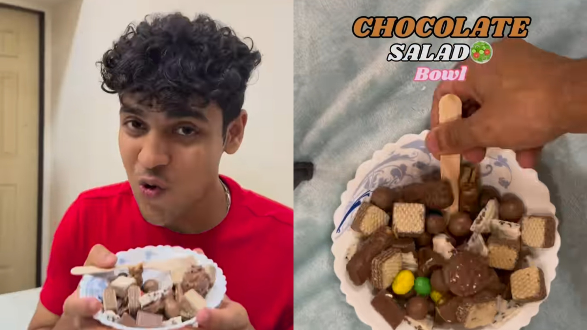Viral Video: Vlogger Makes "Chocolate Salad Bowl", Internet Has A Lot To Say