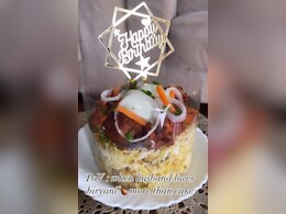 Viral Video: Husband's Love for Biryani Inspires Wife To Make This Creative Birthday 'Cake'