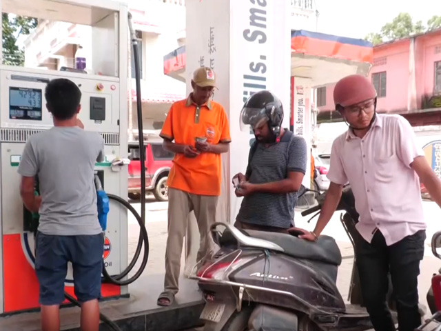 Commuters Wait In Long Queues Due To Fuel Scarcity In Imphal