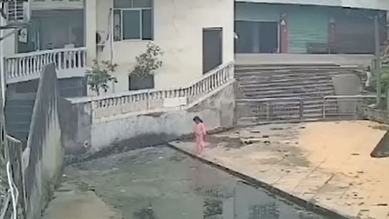 खुले नाले के पास खेल रहा था छोटा बच्चा, देखते ही देखते गंदे पानी में गिरा, डर से चीख उठी पास में खड़ी बच्ची