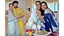 निया ने अपने भाई को बाँधी राखी... स्लीवलेस सूट और झुमके में बिखेरी कातिल अदाएं