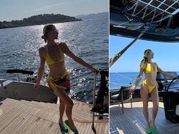 Paris Hilton Was "Out Of Office" To Rival The Setting Sun In A Yellow Swim Set Paris Hilton Was "Out Of Office" To Rival The Setting Sun In A Yellow Swim Set