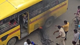 Amid Bharat Bandh In Bihar, Mob Removes Burning Tire From Below School Bus