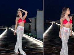 Nushrratt Bharuccha's Chic Beach Look In A Red Swim Set Will Wash Away Your Monsoon Greys Nushrratt Bharuccha's Chic Beach Look In A Red Swim Set Will Wash Away Your Monsoon Greys