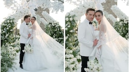 Amy Jackson Married Ed Westwick In A Beautiful White Strapless Alberta Ferretti Wedding Gown In Italy