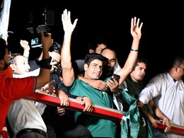 Arshad Nadeem Returns From Paris With Javelin Gold, Gets Buffalo As Gift Arshad Nadeem Returns From Paris With Javelin Gold, Gets Buffalo As Gift