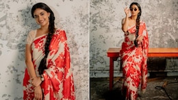 Keerthy Suresh In A Beautiful Bright Floral  <i>Saree</i>, "That's Kayalvizhi For You"