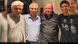 A <i>Sholay</i> Reunion With Javed Akhtar, Salim Khan And Ramesh Sippy. Courtesy Farhan Akhtar