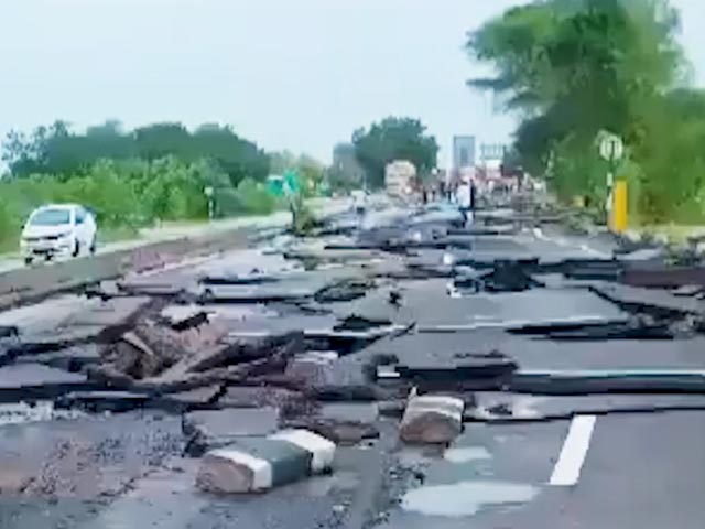 Gujarat Rains: Road Leading To Statue Of Unity Collapses Due To Floods
