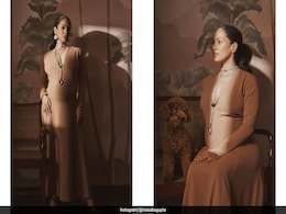 Masaba Gupta Complemented Her Biscuit And Caramel Baby Shower Theme In A Flared Beige Dress Masaba Gupta Complemented Her Biscuit And Caramel Baby Shower Theme In A Flared Beige Dress