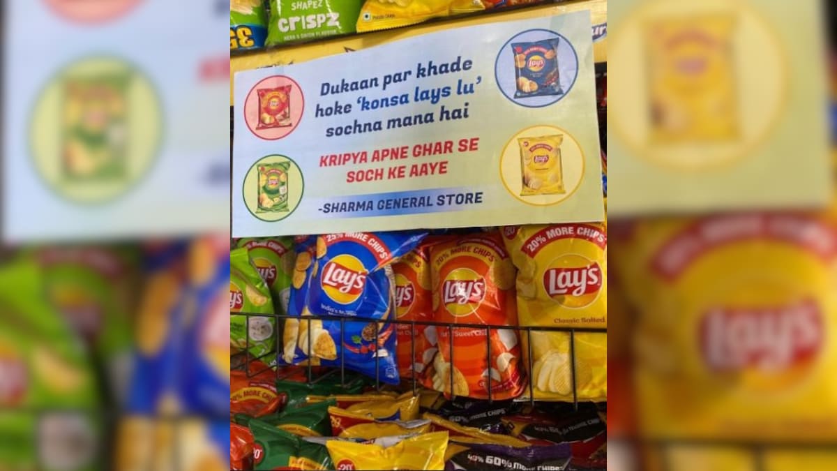 Grocery Store's Hilarious Signboard On Lay's Chips Rack Has The Internet Cracking Up