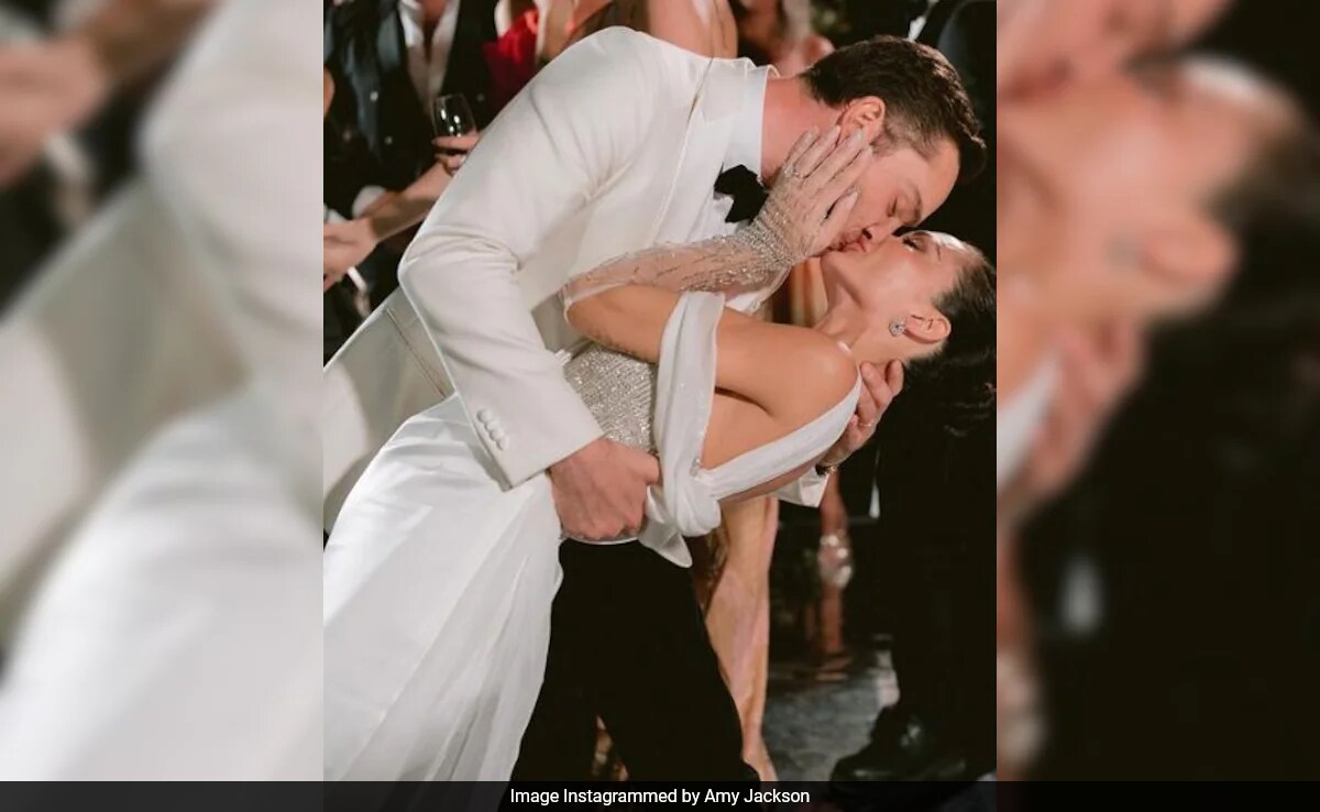 Amy Jackson And Ed Westwick's Wedding Reception Pics Sealed With A Kiss