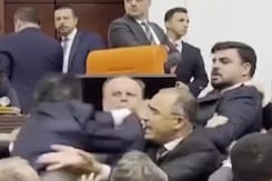 Fist-Fight In Turkish Parliament, Blood Stains Spotted On Floor Fist-Fight In Turkish Parliament, Blood Stains Spotted On Floor