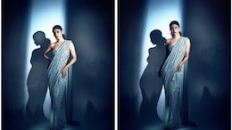 Mouni Roy Sparkles A Little More Than Usual In A Shimmery Silver <i>Saree</i>