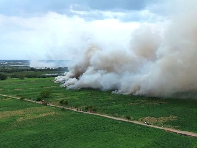 Video: Massive Fire At A Farmland In Tamil Nadu's Madurai