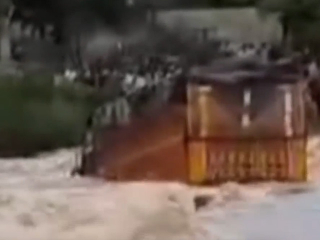 Truck Gets Swept Away In River In Rajasthan's Banswara